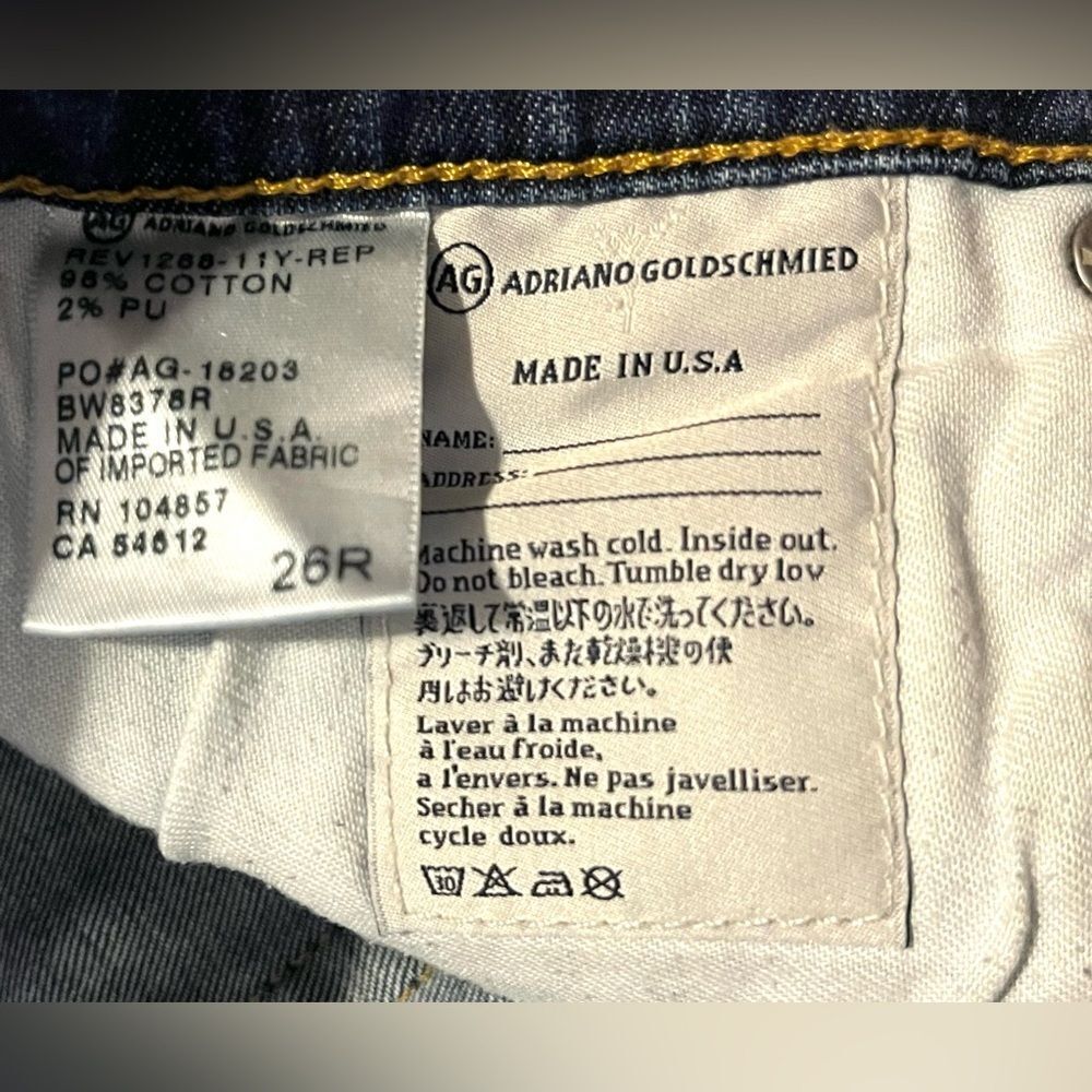 AG Adriano Goldschmied Women’s Distressed Blue Jeans Size 26R - Picture 10 of 16